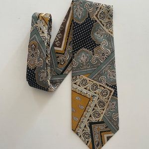 Canali Silk Tie Patchwork Design Made In Italy